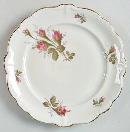 Moss Rose (Pompadour, Ivory Body, Off Center) Salad Plate