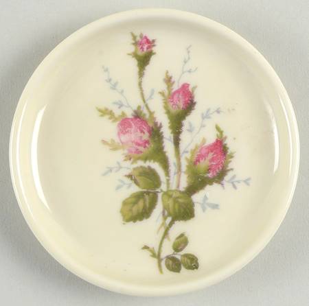 Moss Rose (Pompadour, Ivory Body, Off Center) Butter Pat