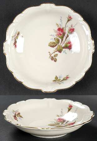 Moss Rose (Pompadour, Ivory Body, Off Center) Fruit/Dessert (Sauce) Bowl