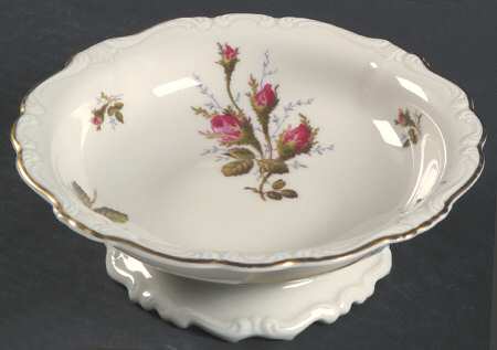 Moss Rose (Pompadour, Ivory Body, Off Center) Footed Bon Bon
