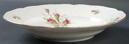 Moss Rose (Sans Souci, White) Rim Soup Bowl by Rosenthal - Continental