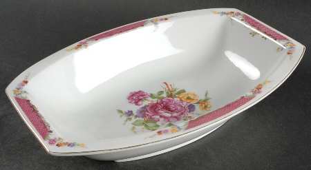 Queen's Rose (No Inner Gold Band) 10" Oval Vegetable Bowl by Rosenthal - Continental