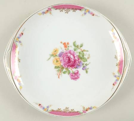 Queen's Rose (No Inner Gold Band) Handled Cake Plate by Rosenthal - Continental