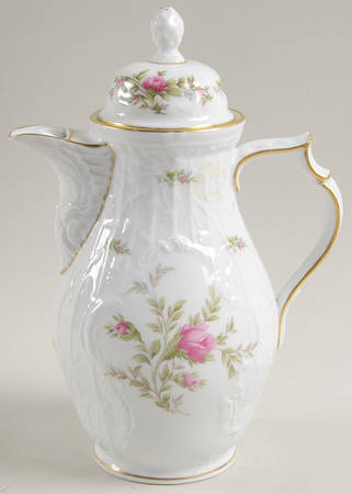 Sanssouci Rose White (Gold Trim) Mini Coffee Pot & Lid