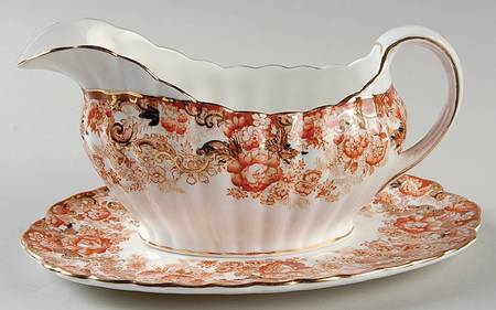 Victorian Rust Gravy Boat & Underplate