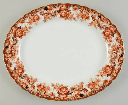 Victorian Rust 14" Oval Serving Platter