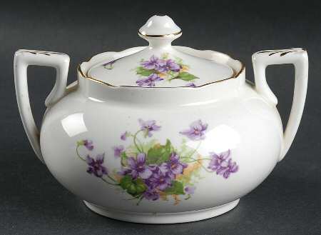 Violet (Scalloped) Sugar Bowl & Lid