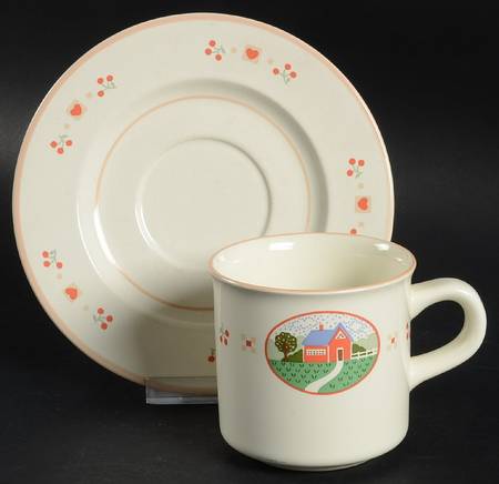 Heart and Home Flat Cup & Saucer Set