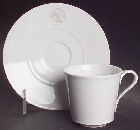 Arcadia Cream--White Flat Cup & Saucer Set