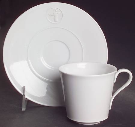 Arcadia Cream--White Flat Cup & Saucer Set