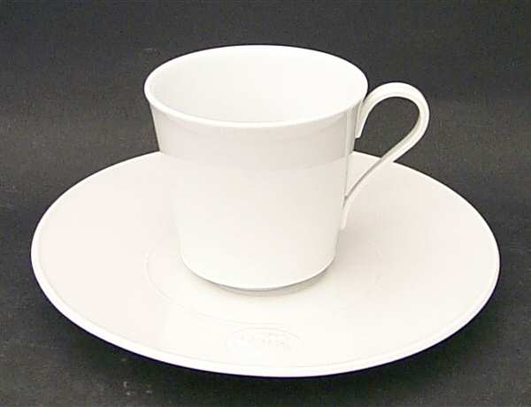 Arcadia Cream--White Flat Cup & Saucer Set