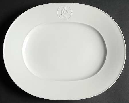 Arcadia Cream--White 11" Oval Serving Platter