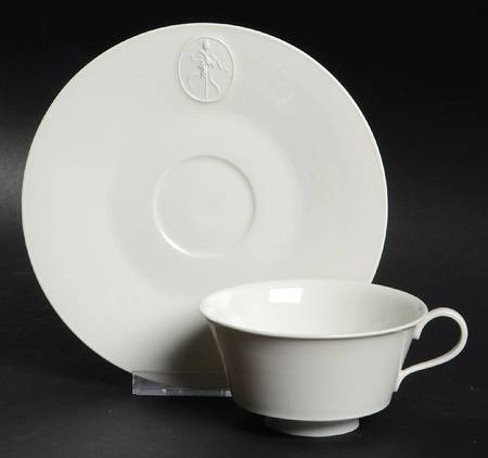 Arcadia Cream--White Footed Cup & Saucer Set