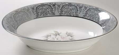 Silver Gardenia 10" Oval Vegetable Bowl
