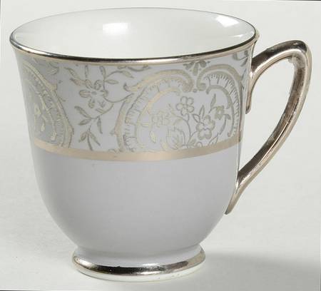 Silver Gardenia Footed Demitasse Cup