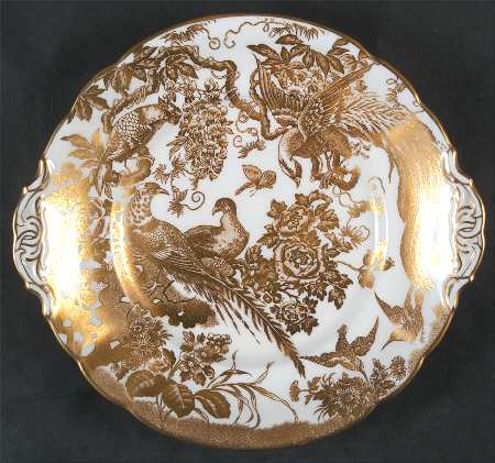 Gold Aves Handled Cake/Pastry Plate