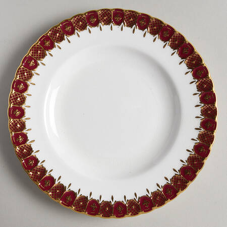 Heraldic Maroon Dessert/Pie Plate