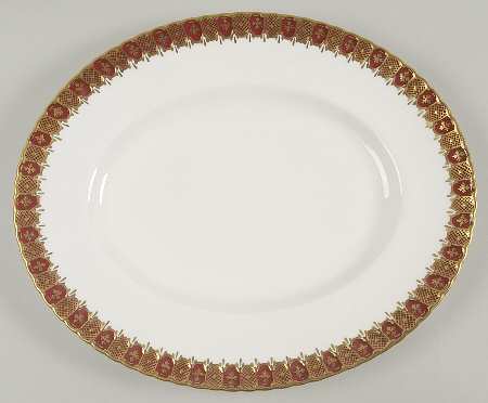 Heraldic Maroon 15" Oval Serving Platter