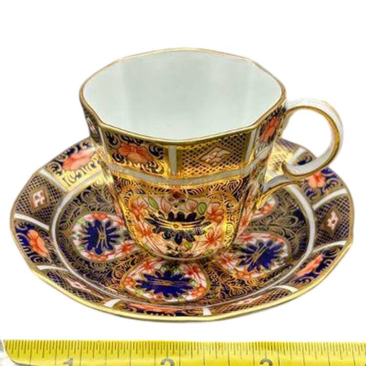 Old Imari Flat Demitasse Cup & Saucer Set by Royal Crown Derby