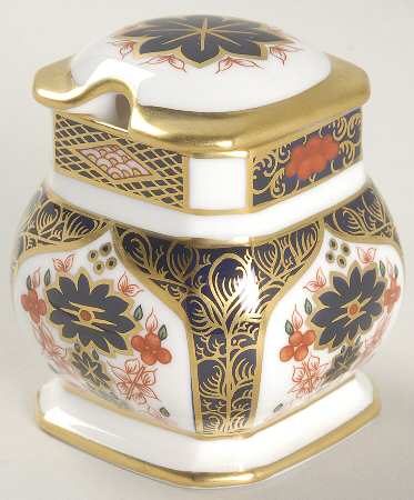 Old Imari Mustard Jar & Lid by Royal Crown Derby