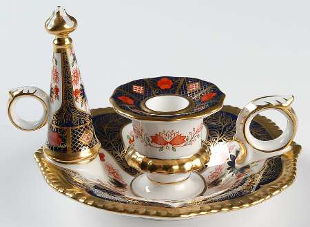 Old Imari 2" Winster Candlestick & Candle Snuffer Set by Royal Crown Derby