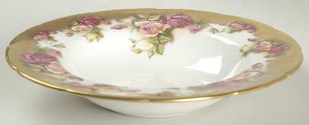 Golden Rose (Brushed Gold) Rim Soup Bowl