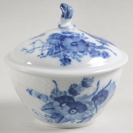 Blue Flowers (Curved) Sugar Bowl & Lid by Royal Copenhagen