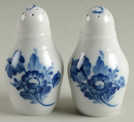 Blue Flowers (Curved) Salt & Pepper Set by Royal Copenhagen