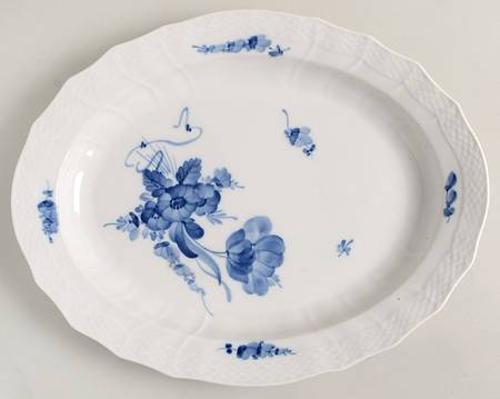 Blue Flowers (Curved) 14" Oval Serving Platter by Royal Copenhagen