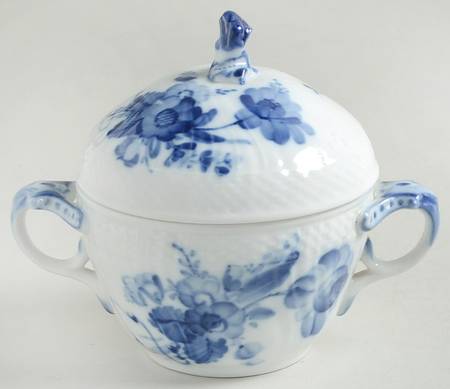 Blue Flowers (Curved) Sugar Bowl & Lid by Royal Copenhagen