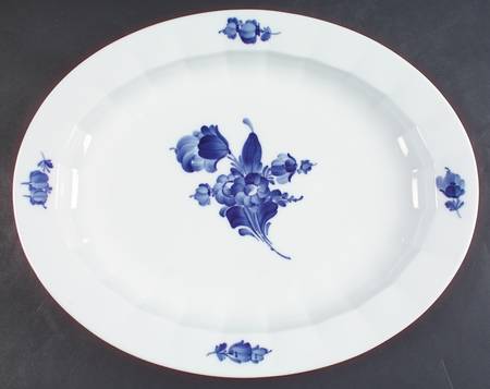 Blue Flowers 16" Oval Serving Platter by Royal Copenhagen