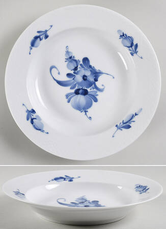 Blue Flowers Braided Large Rim Soup Bowl