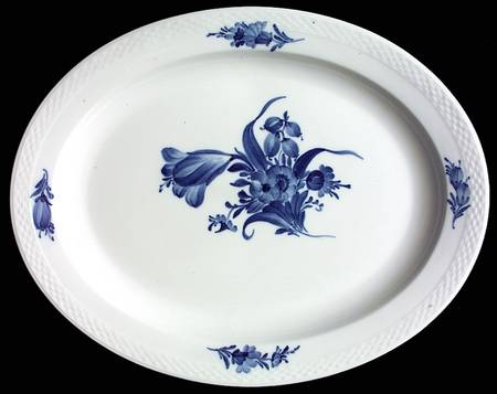 Blue Flowers Braided 16" Oval Serving Platter