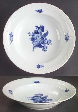 Blue Flowers Braided Rim Soup Bowl