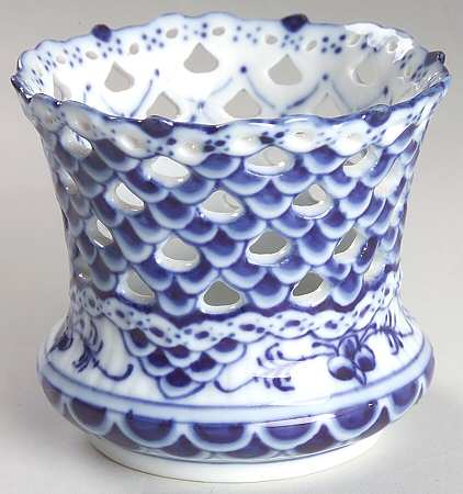 Blue Fluted Full Lace (No Trim) Cigarette Holder