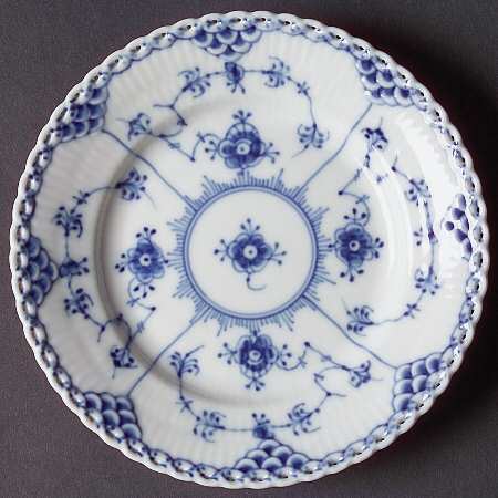 Blue Fluted Full Lace (No Trim) Bread & Butter Plate