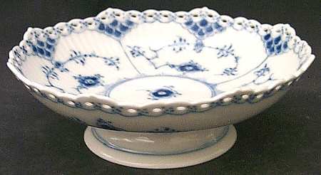 Blue Fluted Full Lace (No Trim) Round Compote (Height X Width)