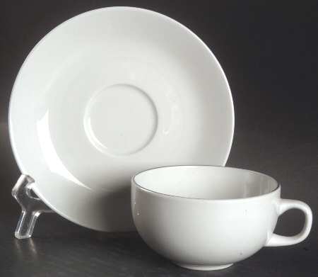 Blue Line Flat Cup & Saucer Set by Royal Copenhagen