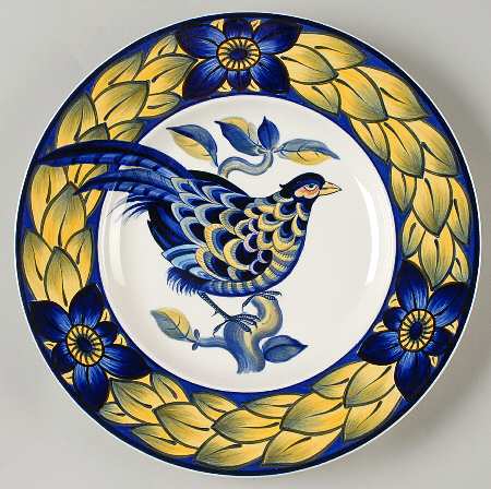 Blue Pheasant Large Dinner Plate