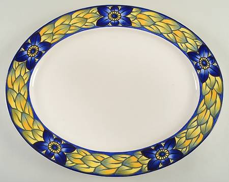 Blue Pheasant 20" Oval Serving Platter