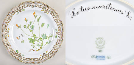 Flora Danica (1961 To Current) 11" Round Pierced Platter-Lotus maritimus L. by Royal Copenhagen