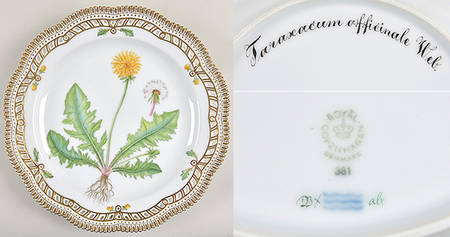Flora Danica (1961 To Current) 11" Round Pierced Platter-Taranacum officinale by Royal Copenhagen