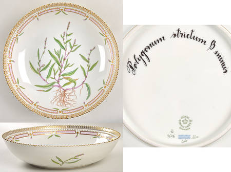 Flora Danica (1961 To Current) 10" Salad Serving Bowl-Polygonum strictum B minus by Royal Copenhagen