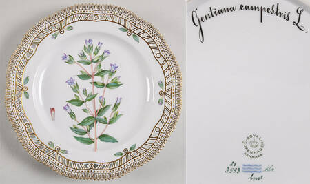 Flora Danica (1961 To Current) 10" Pierced Dinner Plate/Fruit Std-Gentiana campes