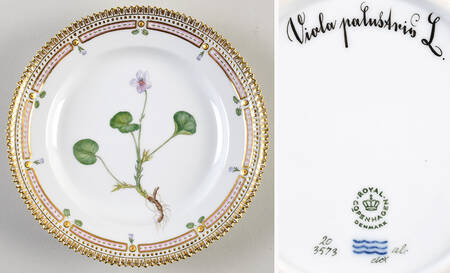 Flora Danica (1961 To Current) Salad Plate-Viola palustris L.