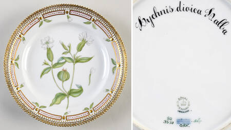 Flora Danica (1961 To Current) Luncheon Plate-Lychnis dioica L alba