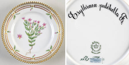 Flora Danica (1961 To Current) Bread & Butter Plate-Erythraea pulchella Fr.