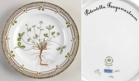 Flora Danica (1961 To Current) Dinner Plate - Potentilla fragariastrum