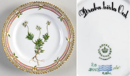 Flora Danica (1961 To Current) Bread & Butter Plate-Draba hirta Oed.