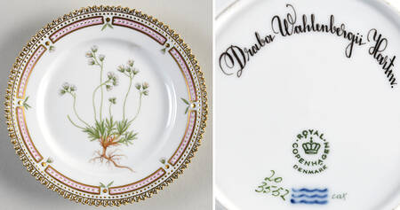 Flora Danica (1961 To Current) Bread & Butter Plate-Draba Wahlenbergii Hartm.